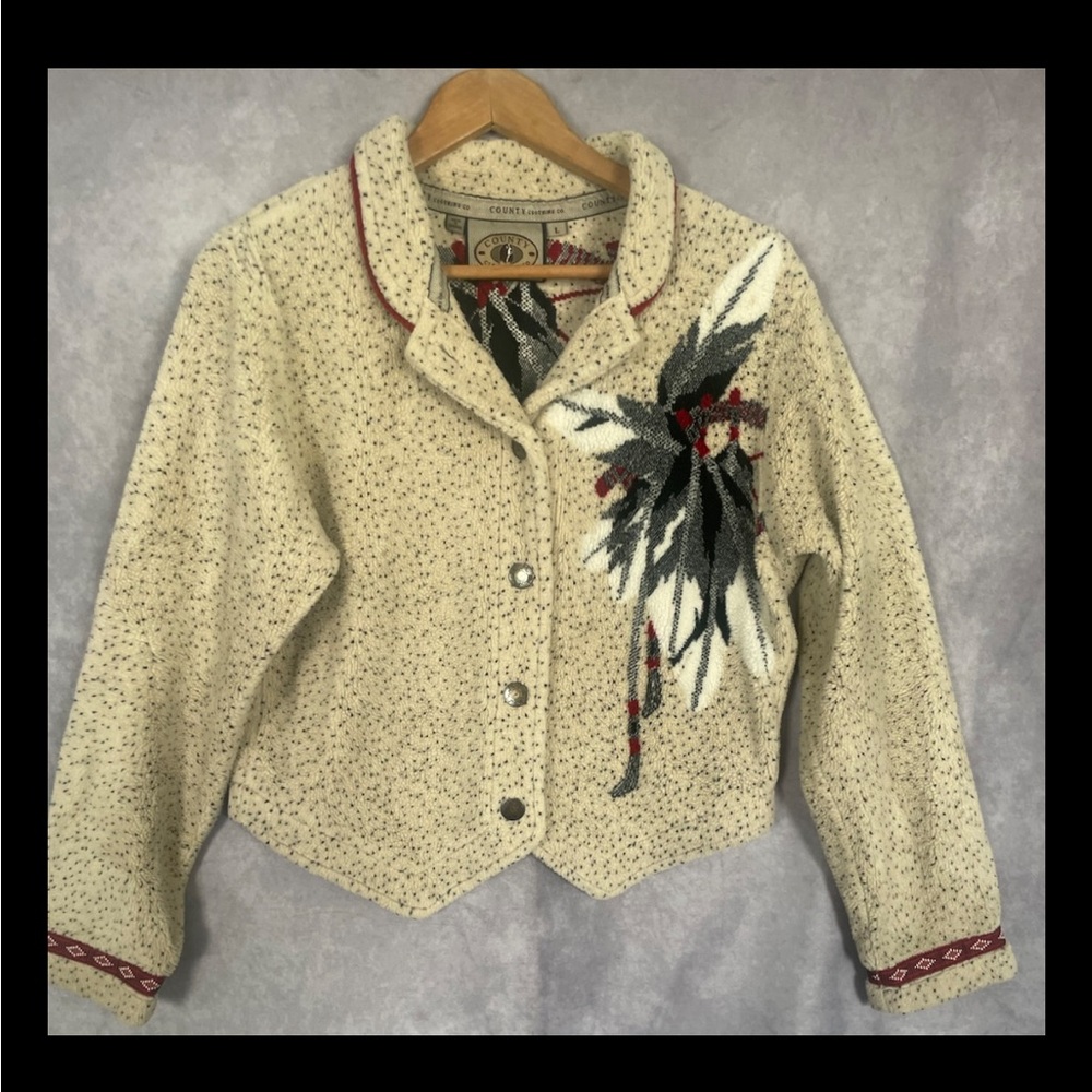 Vtg  County Clothing Co Canada Womens Native Aztec,Southwestern Fleece Jacket